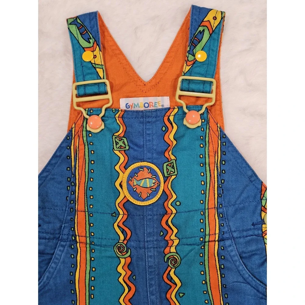 Rainbow Tag Gymboree Infant Size Fish Geometric Overalls